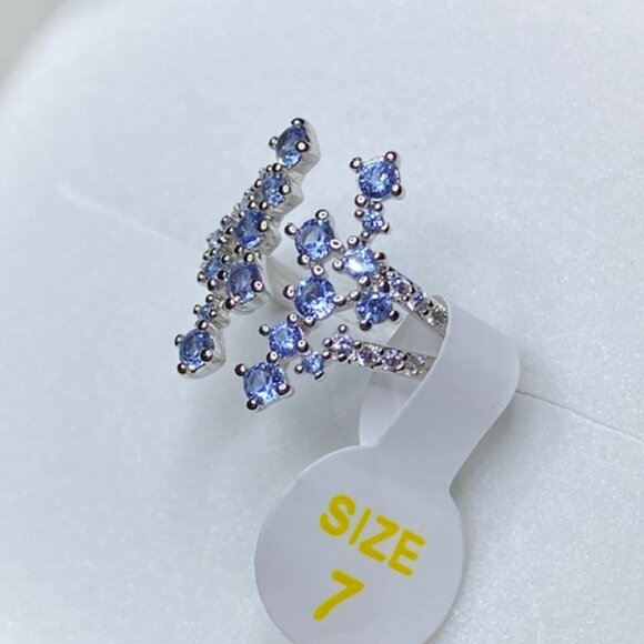 Aquamarine CZ Ring RBP8244 She Flies Free Size 7 - Picture 3 of 4